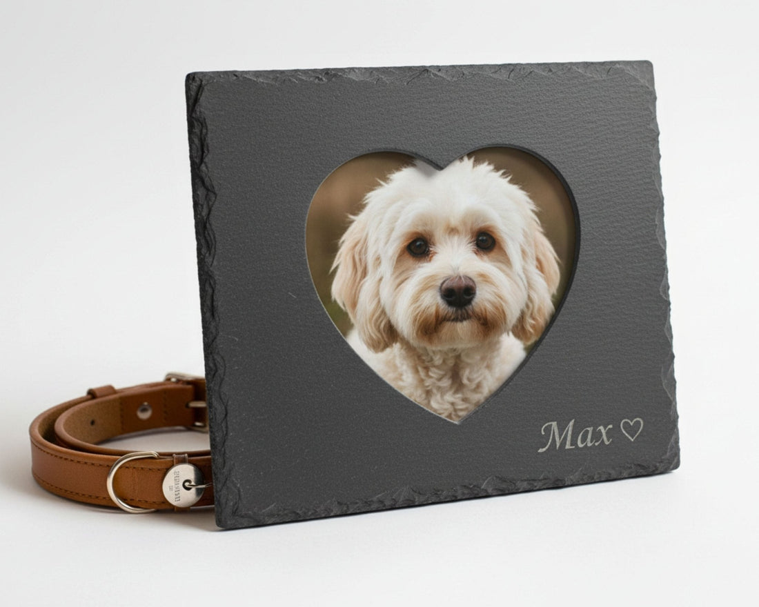 Personalised Pet Memorial Slate Photo Frame ♡ - Mac and Lilly