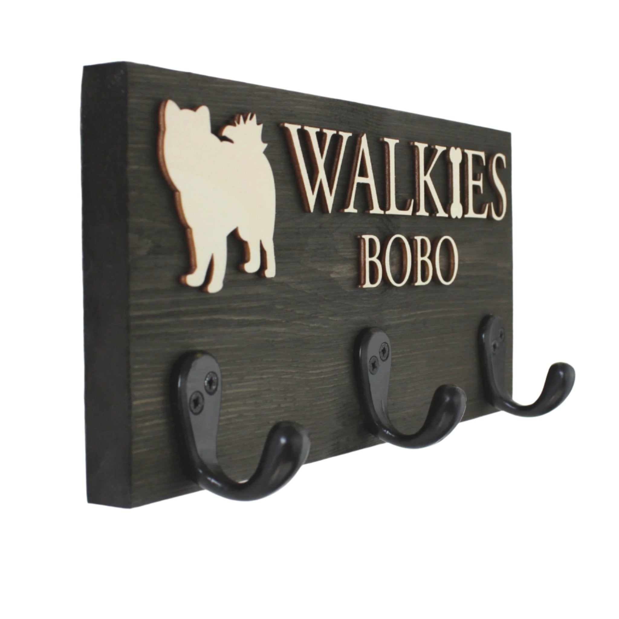 Personalised Dog Lead Hook Sign – Dog Breed Silhouette - Mac and Lilly