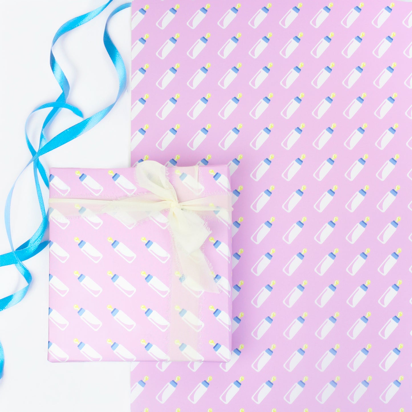 Adorable Baby Bottle Gift Wrapping Paper – Luxury And Sustainability Combined