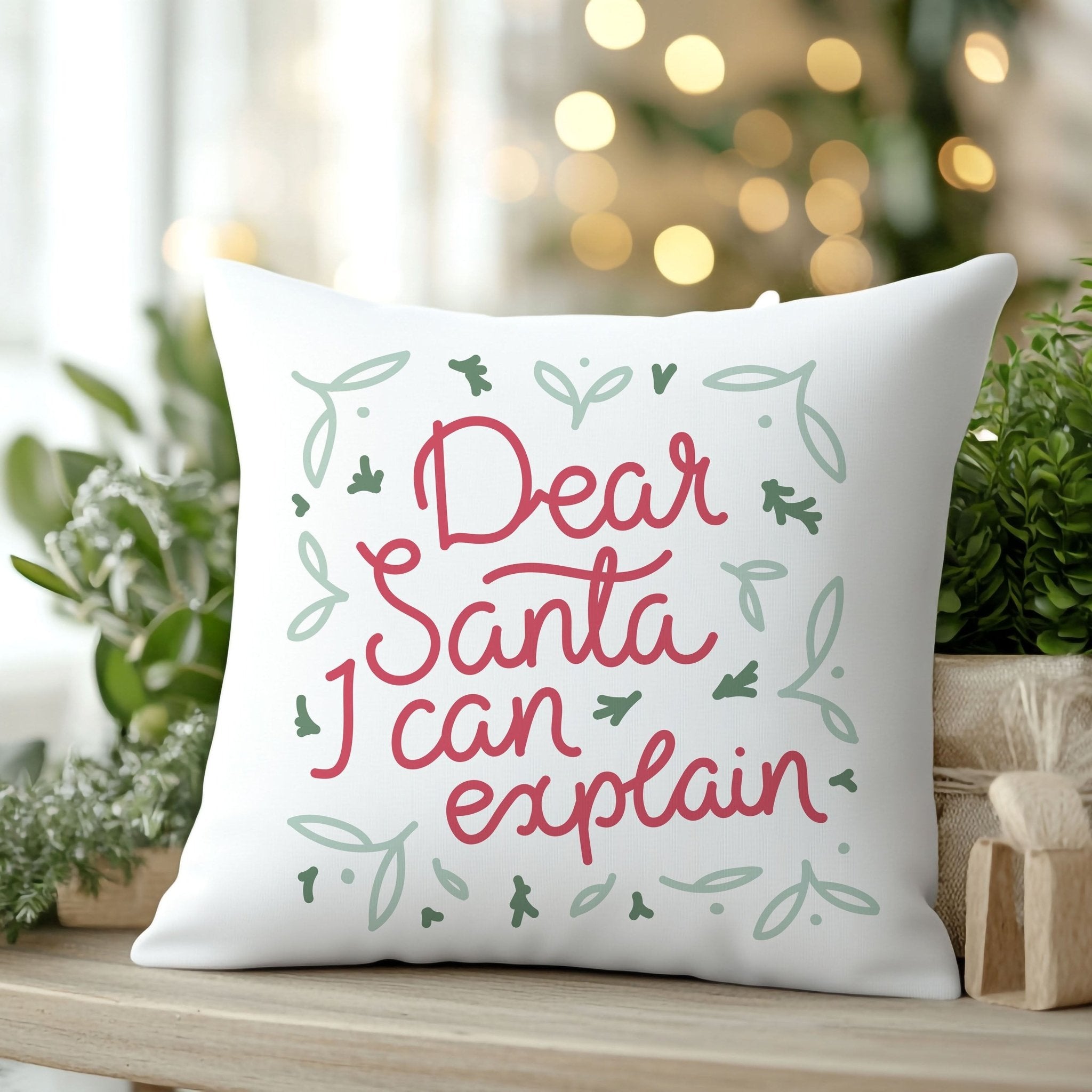 “Dear Santa, I Can Explain” Christmas Cushion - Mac and Lilly