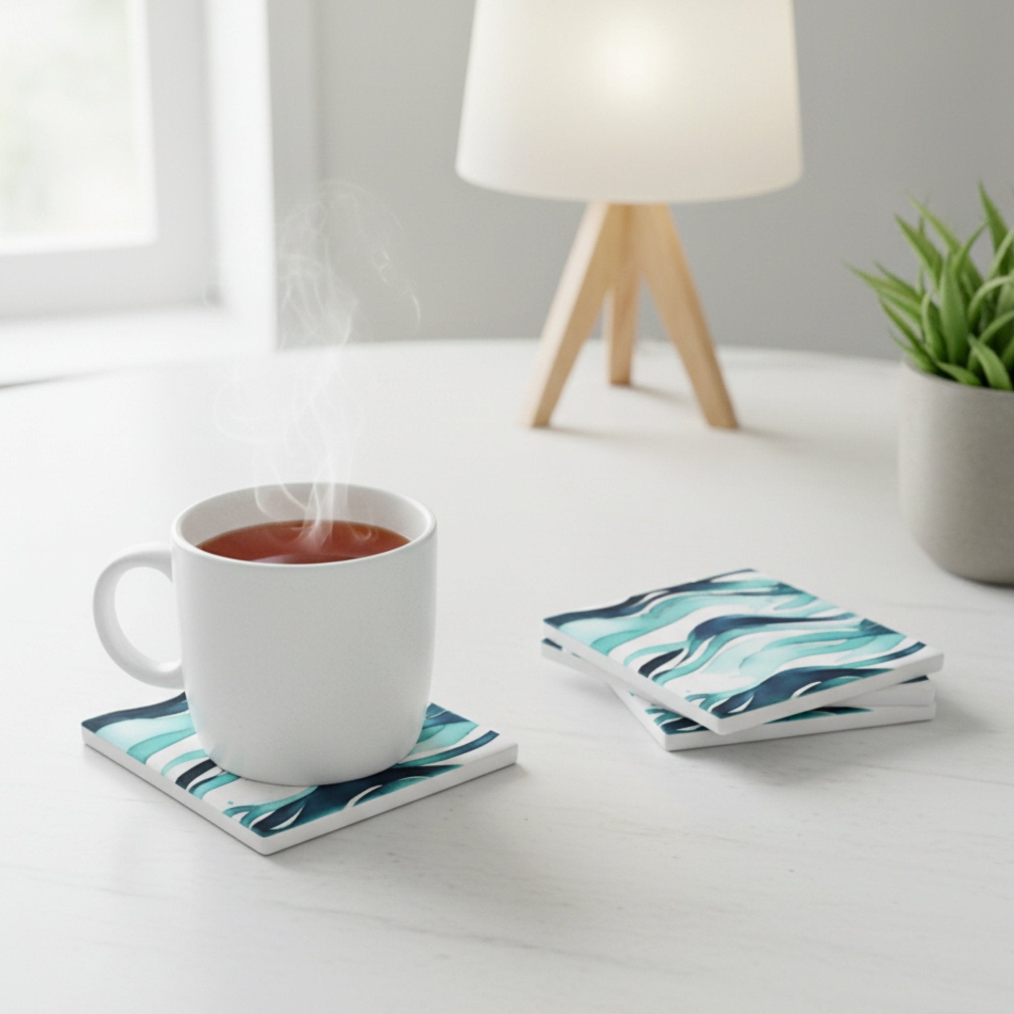 Waves Ceramic Coaster – Set of 4 - Mac and Lilly