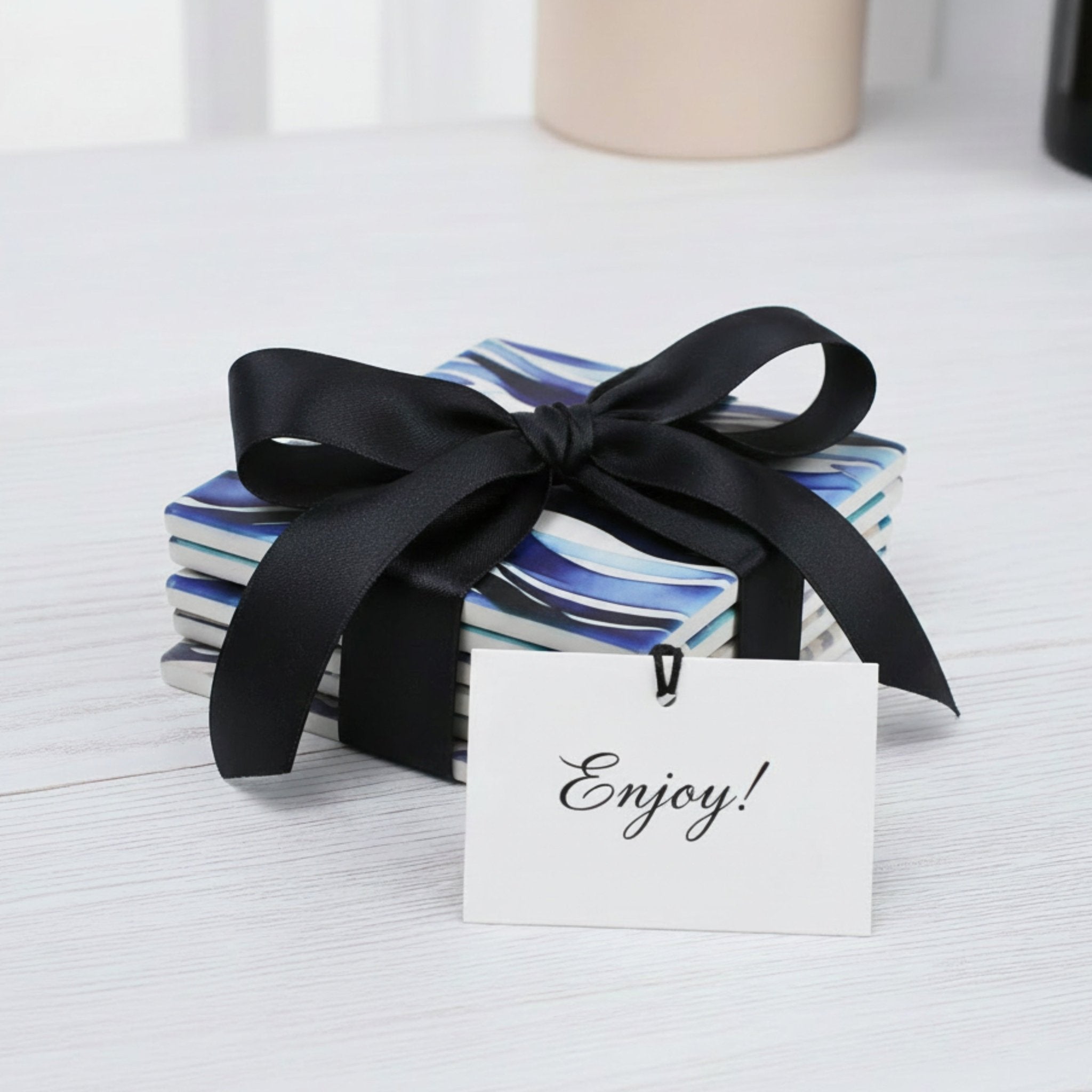 Waves Ceramic Coaster – Set of 4 - Mac and Lilly