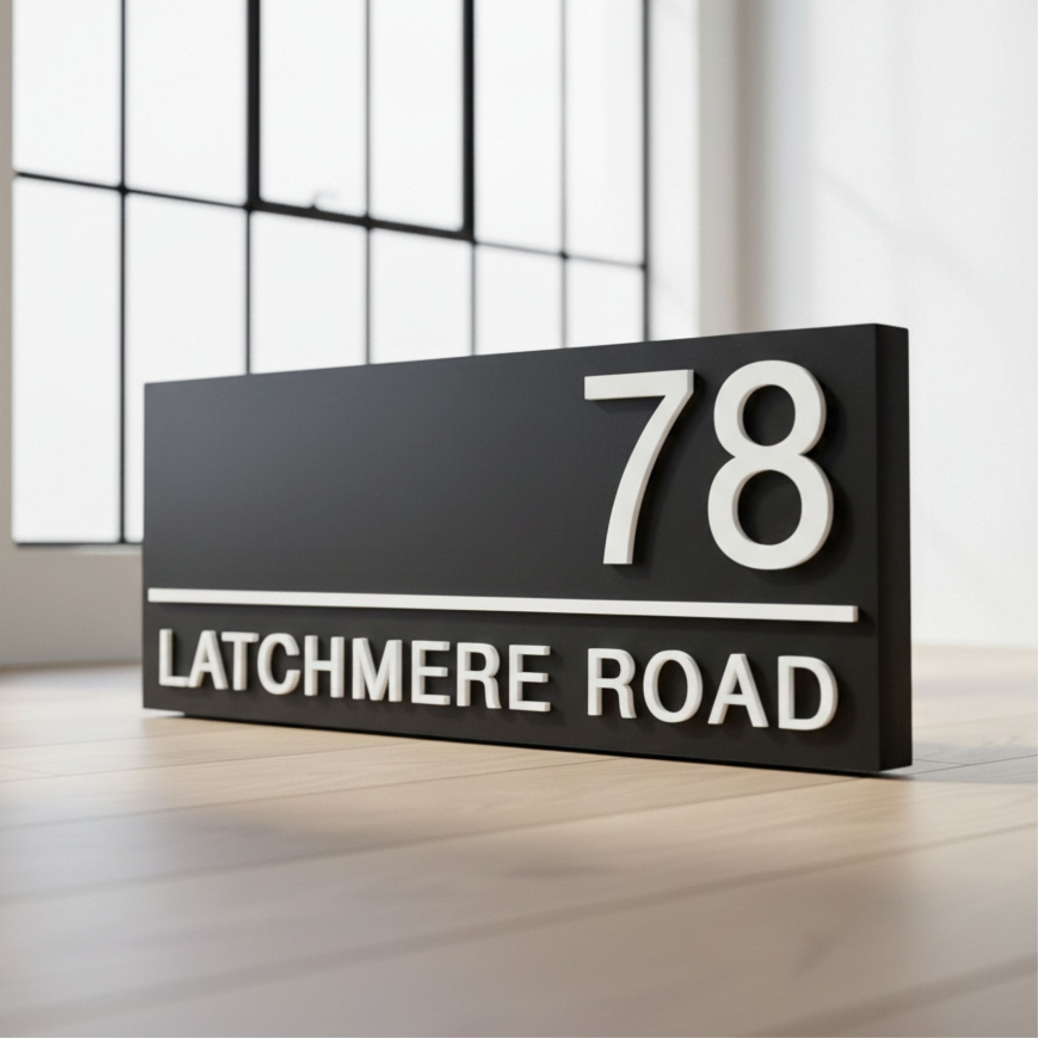 Raised Letter House Sign with Offset Number | Mac & Lilly UK - Mac and Lilly