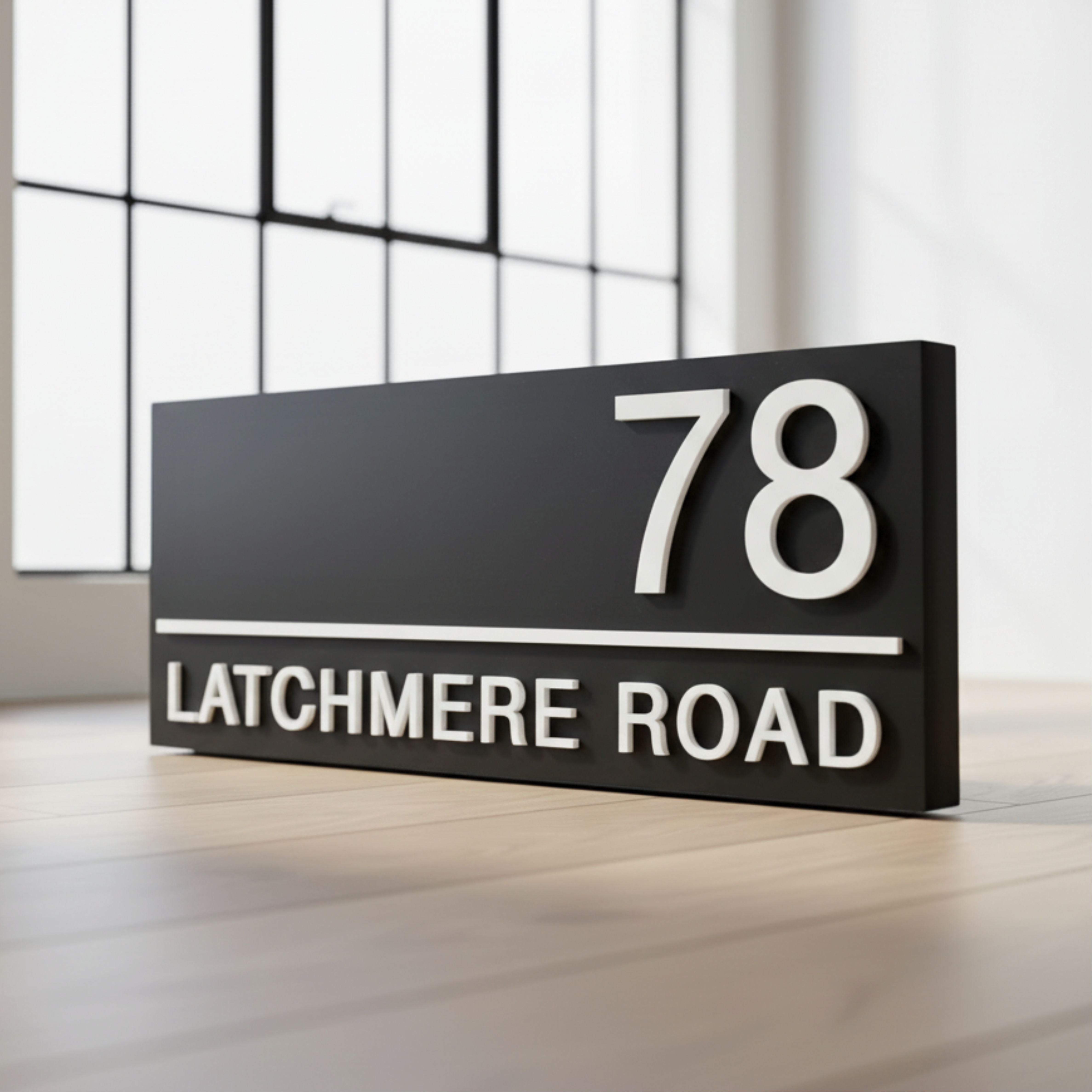 Raised Letter House Sign with Offset Number | Mac & Lilly UK
