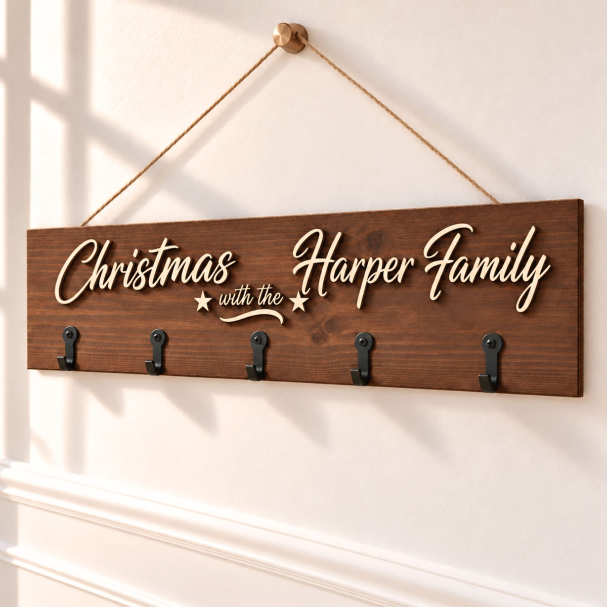 Personalised with Family Name Christmas Stocking Hanger - Mac and Lilly