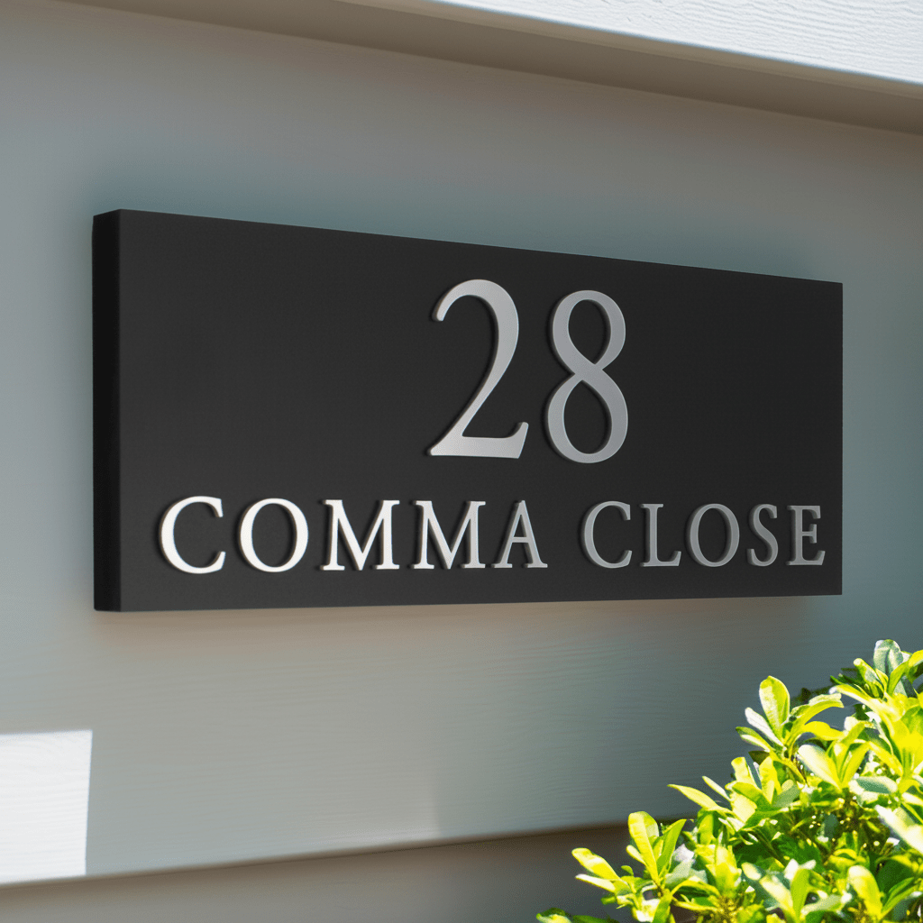 Personalised Black House Sign | Raised Design - Mac and Lilly