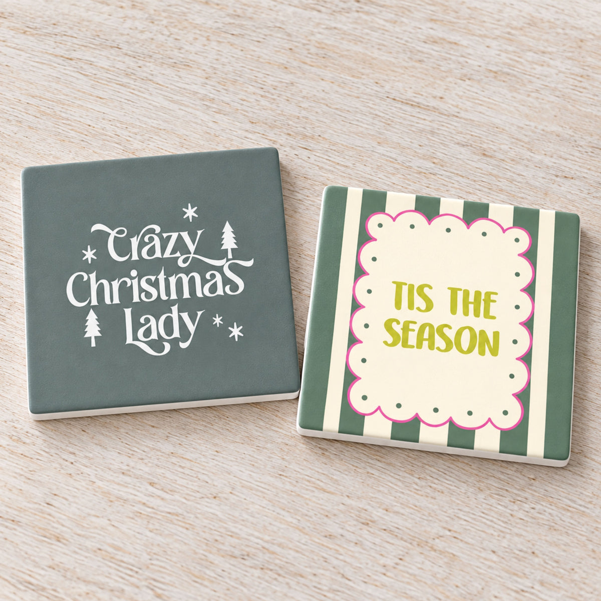 Christmas Mix & Match Ceramic Coasters |Choose Your Own Set