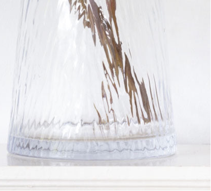 Glass Vase Clear Ripple Short