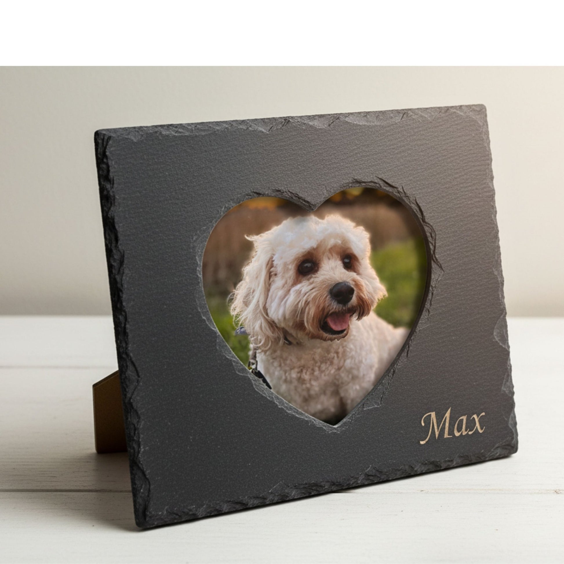 Personalised Pet Memorial Slate Photo Frame ♡ - Mac and Lilly