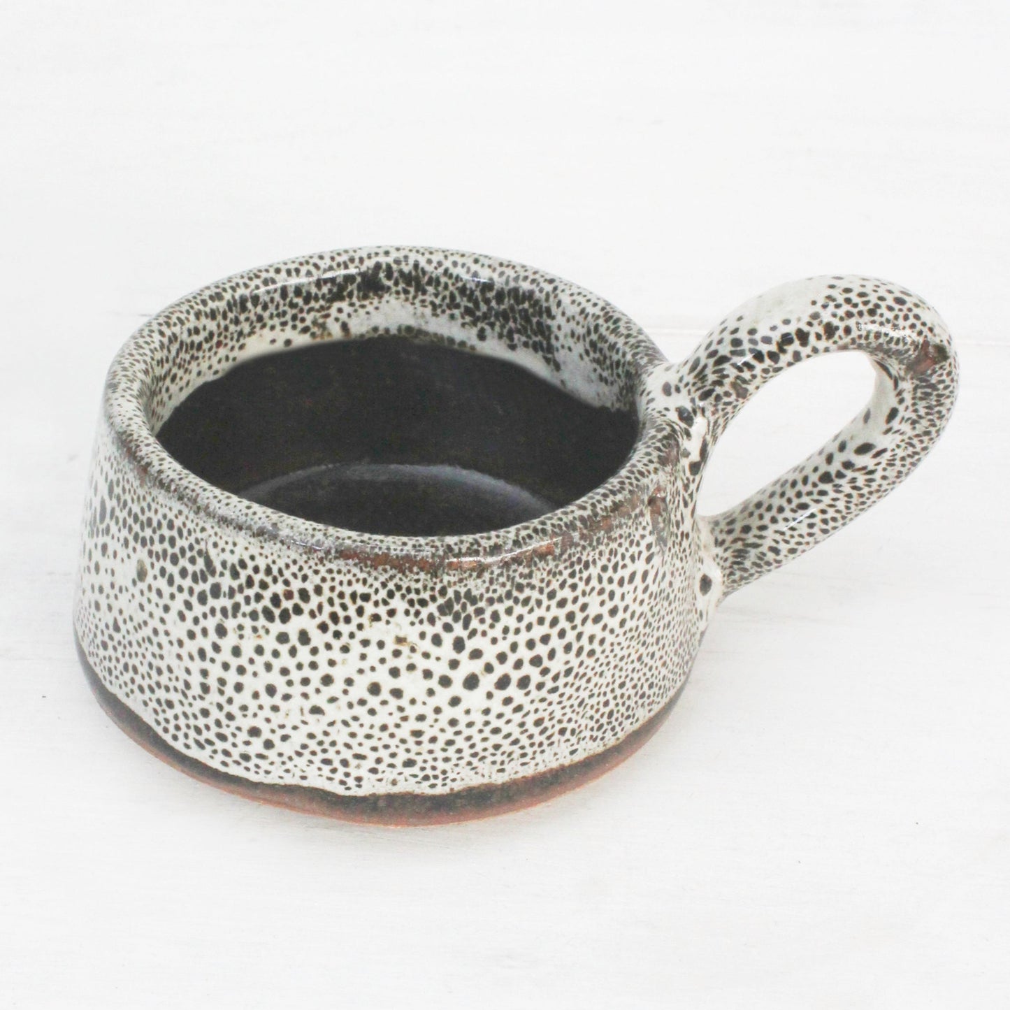 Ceramic Glazed Tea Light Holder with a Handle