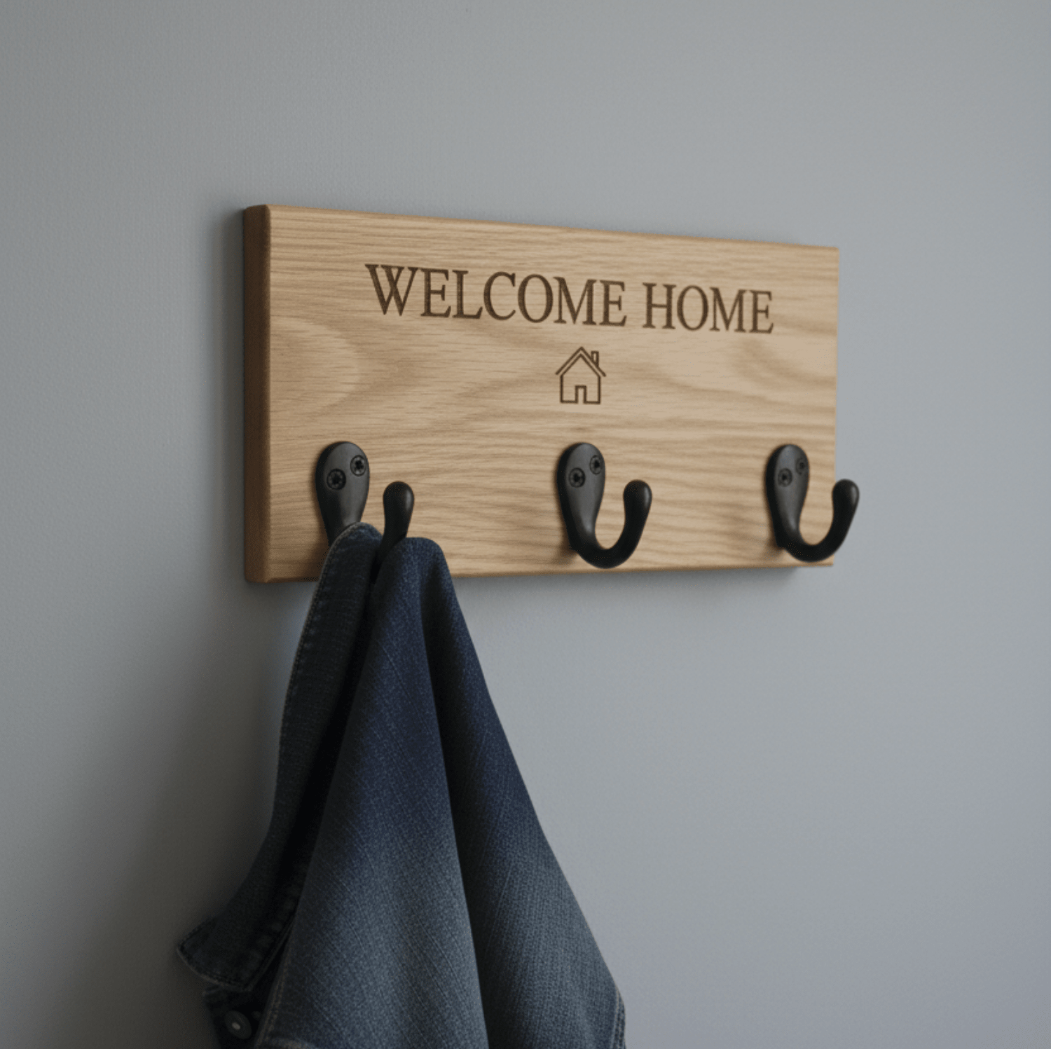 Personalised Family Coat Hook - Oak or Walnut - Mac and Lilly