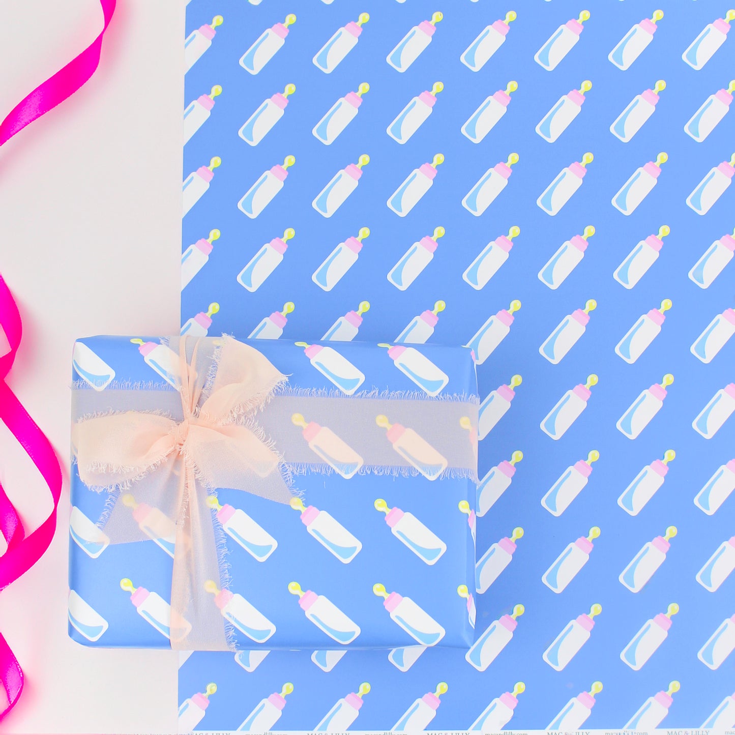 Adorable Baby Bottle Gift Wrapping Paper – Luxury And Sustainability Combined