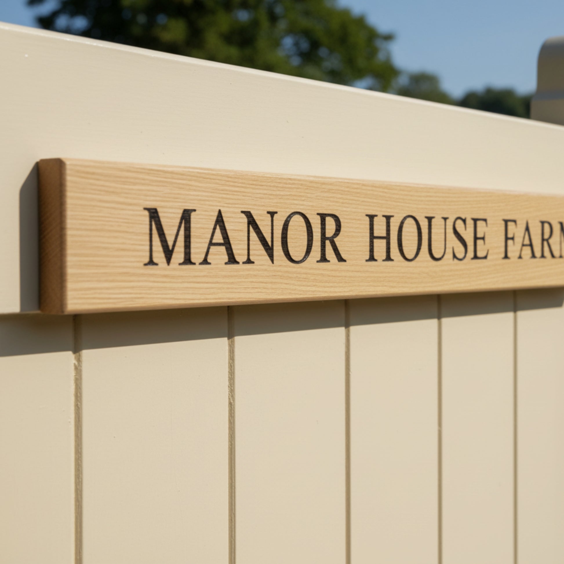 Personalised Accoya Wood Gate Sign | Engraved Wooden Gate Plaque | Premium Outdoor Sign | Mac and Lilly - Mac and Lilly