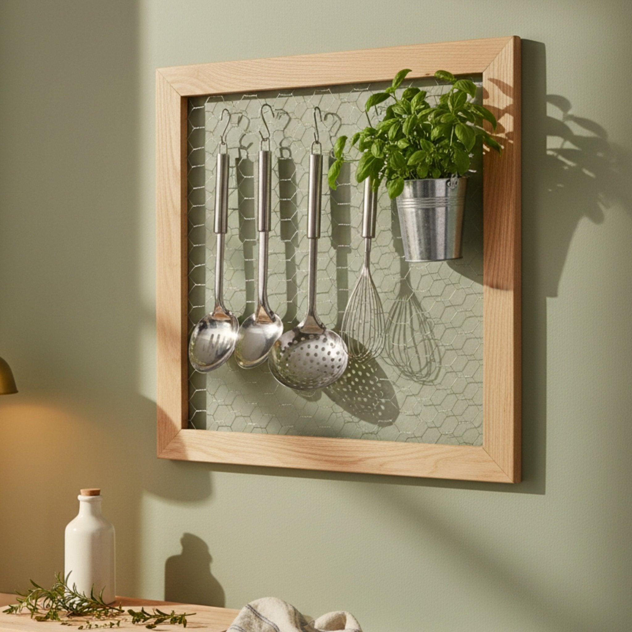 Wall Mounted Kitchen Utensil Organiser - Elegant Kitchen Storage - Mac and Lilly