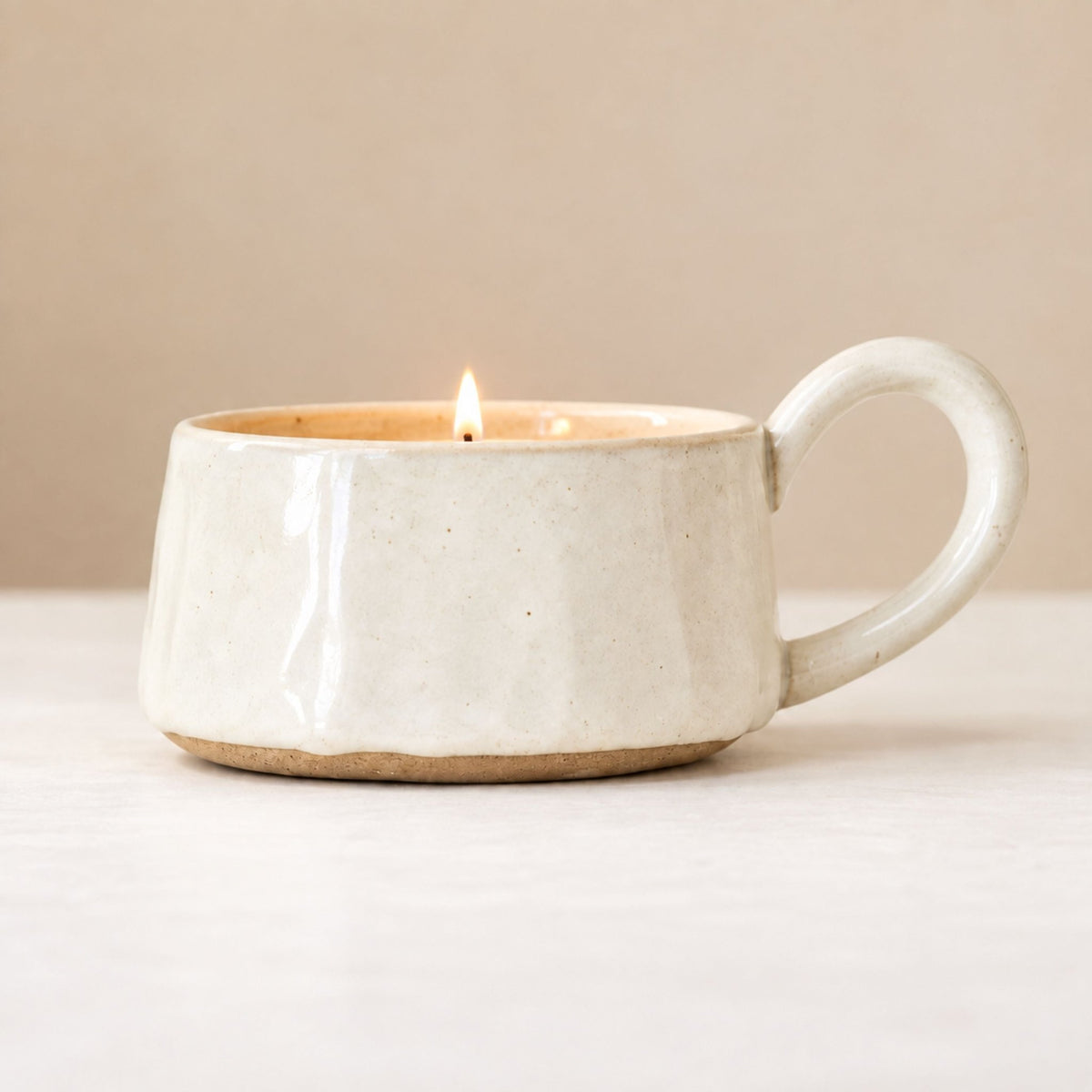Ceramic Glazed Tea Light Holder with a Handle - Mac and Lilly