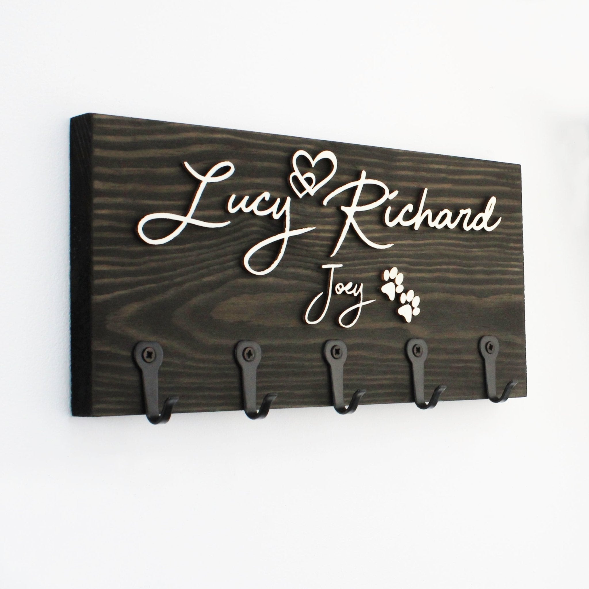 Personalised Wall - Mounted Key Holder - Mac and Lilly