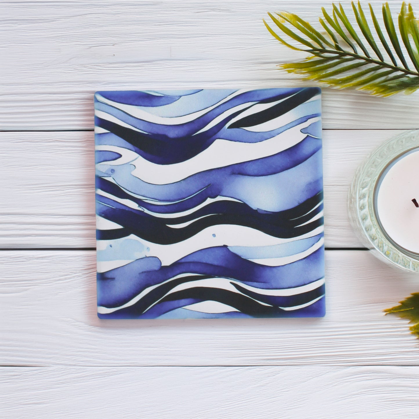 Waves Sea-Inspired Ceramic Coaster