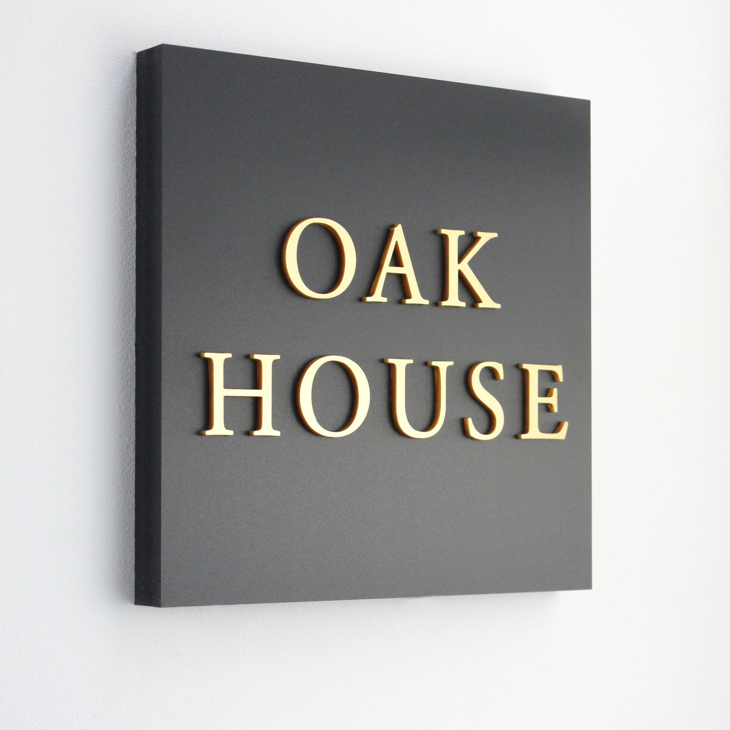 Waverton Square House Sign with a Choice of Gold, Silver or Wood Effect Lettering