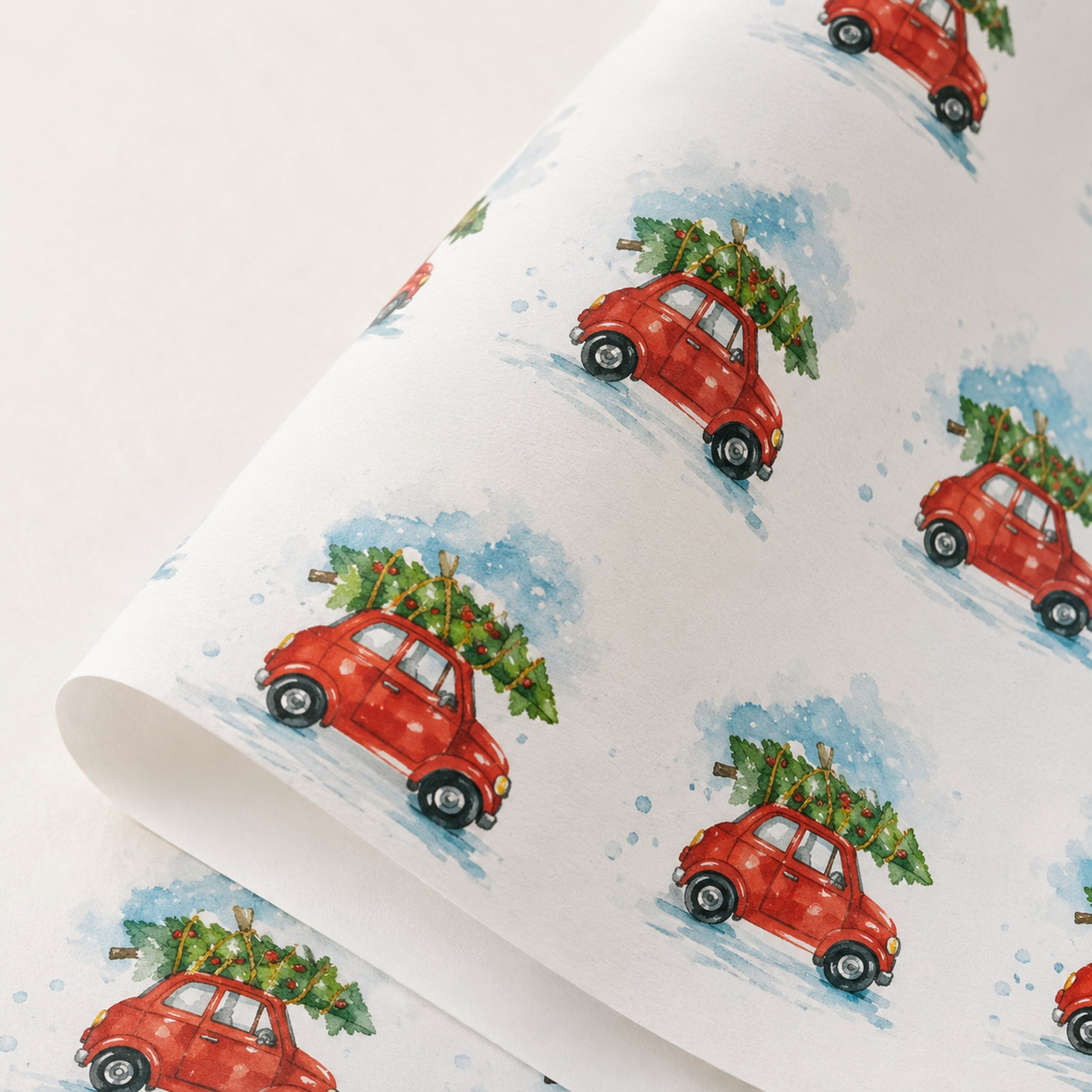 Driving Home for Christmas Car Gift Wrapping Paper