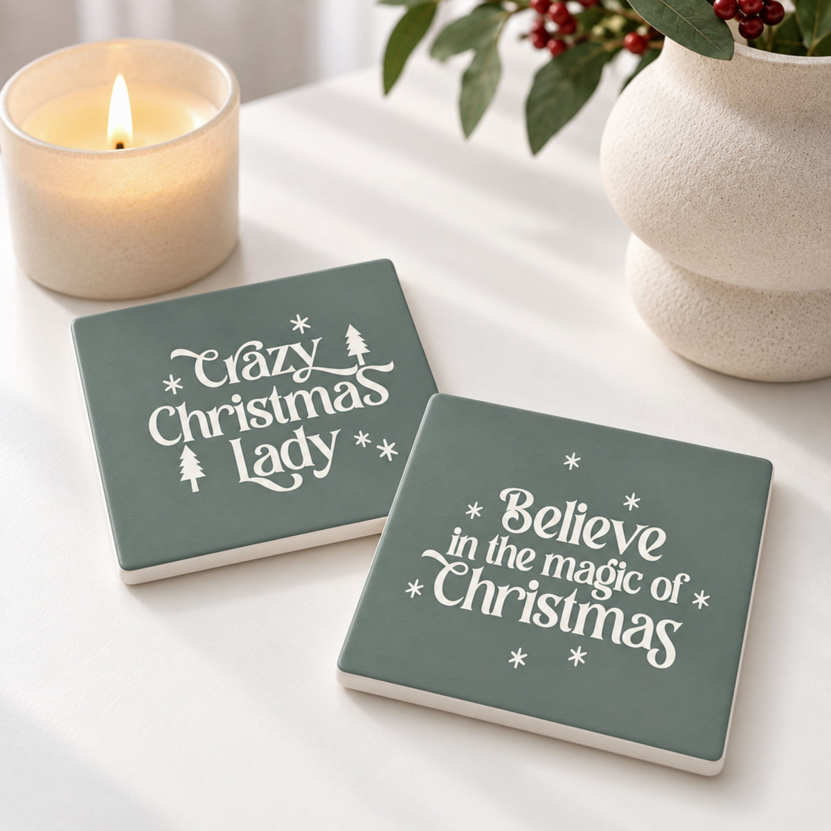 Christmas Mix & Match Ceramic Coasters |Choose Your Own Set