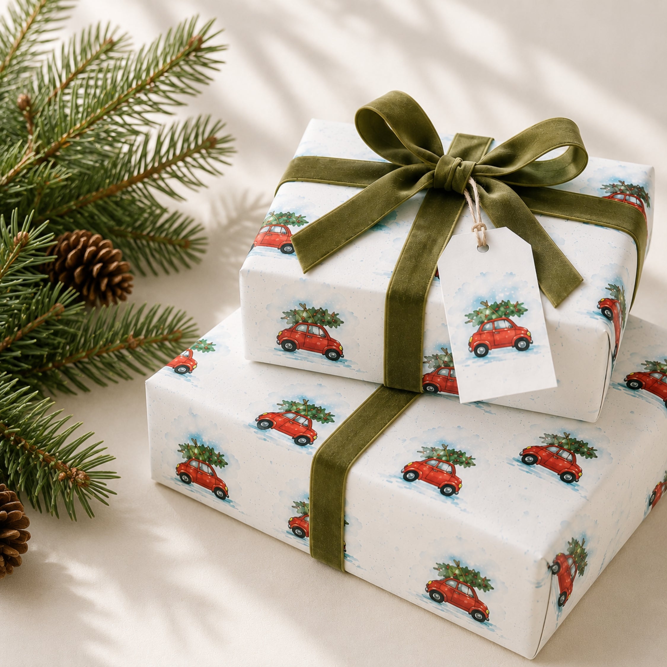 Driving Home for Christmas Car Gift Wrapping Paper