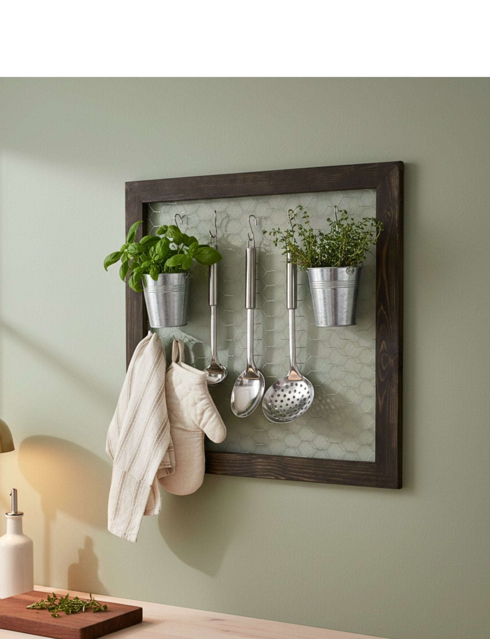 Wall Mounted Kitchen Utensil Organiser - Elegant Kitchen Storage - Mac and Lilly