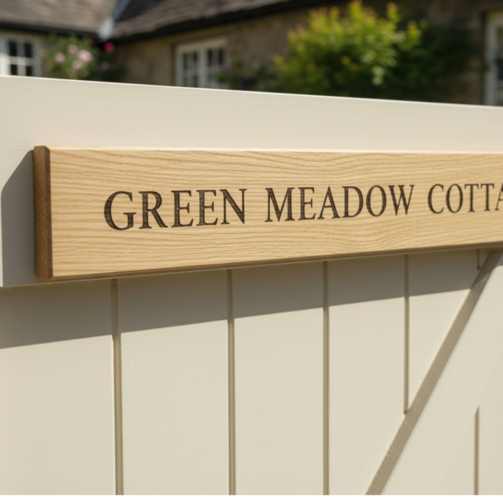 Personalised Accoya Wood Gate Sign | Engraved Wooden Gate Plaque | Premium Outdoor Sign | Mac and Lilly - Mac and Lilly