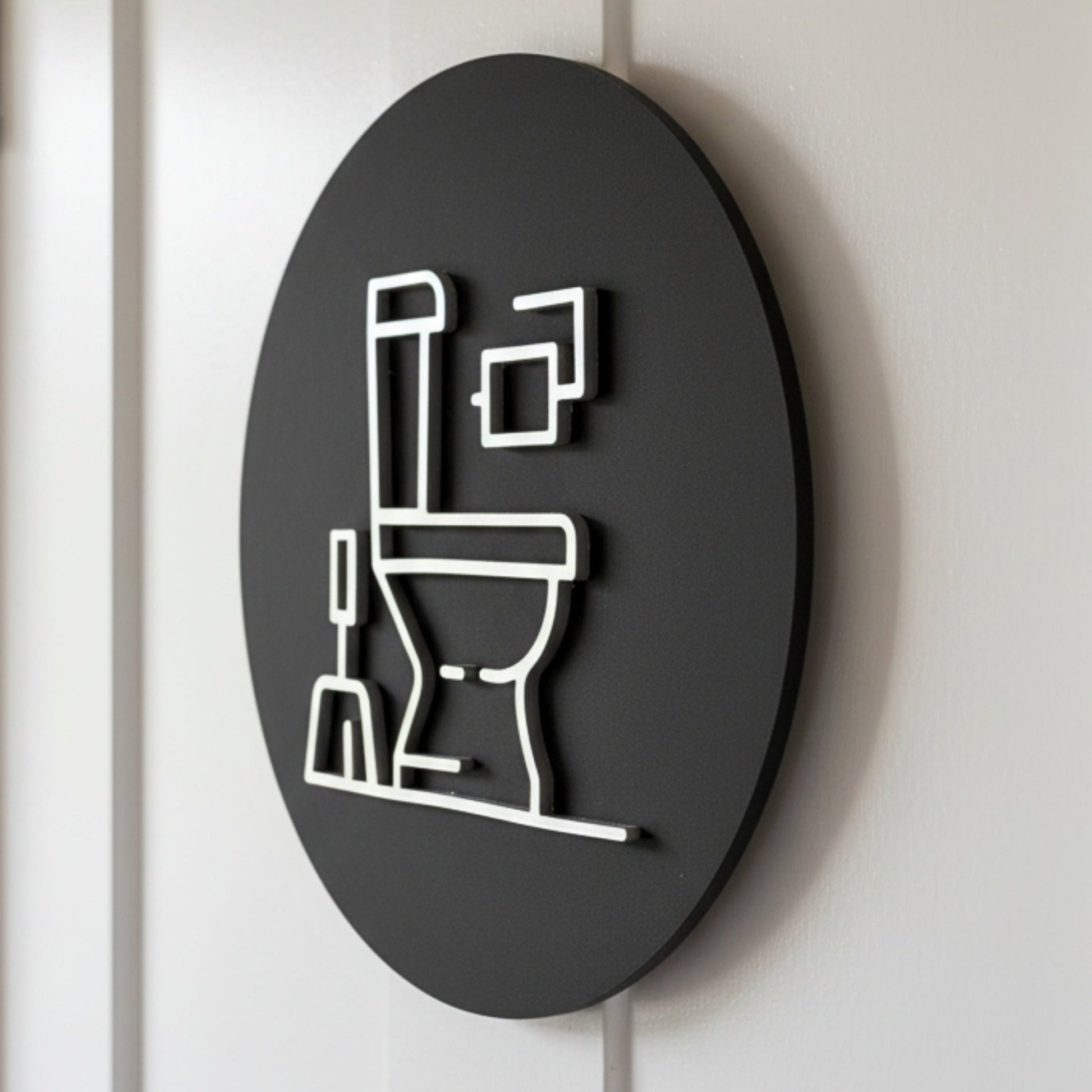 Stylish Toilet Icon Door Plaque – Available in Two Sizes - Mac and Lilly