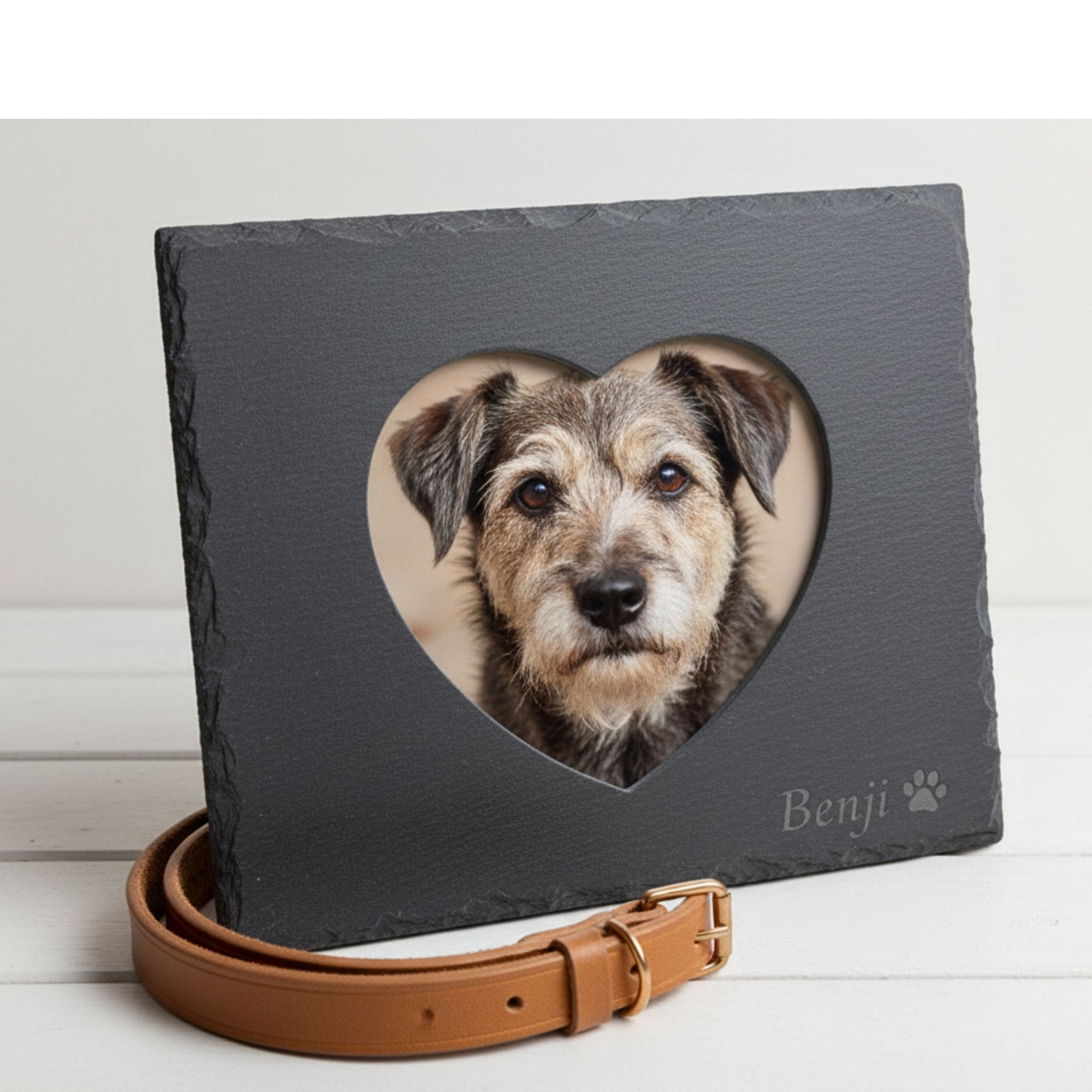 Personalised Pet Memorial Slate Photo Frame ♡ - Mac and Lilly
