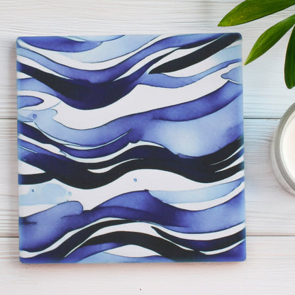 Waves Sea-Inspired Ceramic Coaster