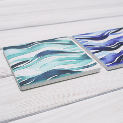 Waves Sea-Inspired Ceramic Coaster