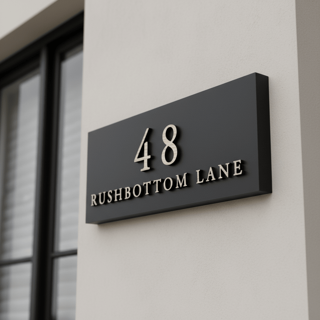 Personalised Black House Sign | Raised Design - Mac and Lilly