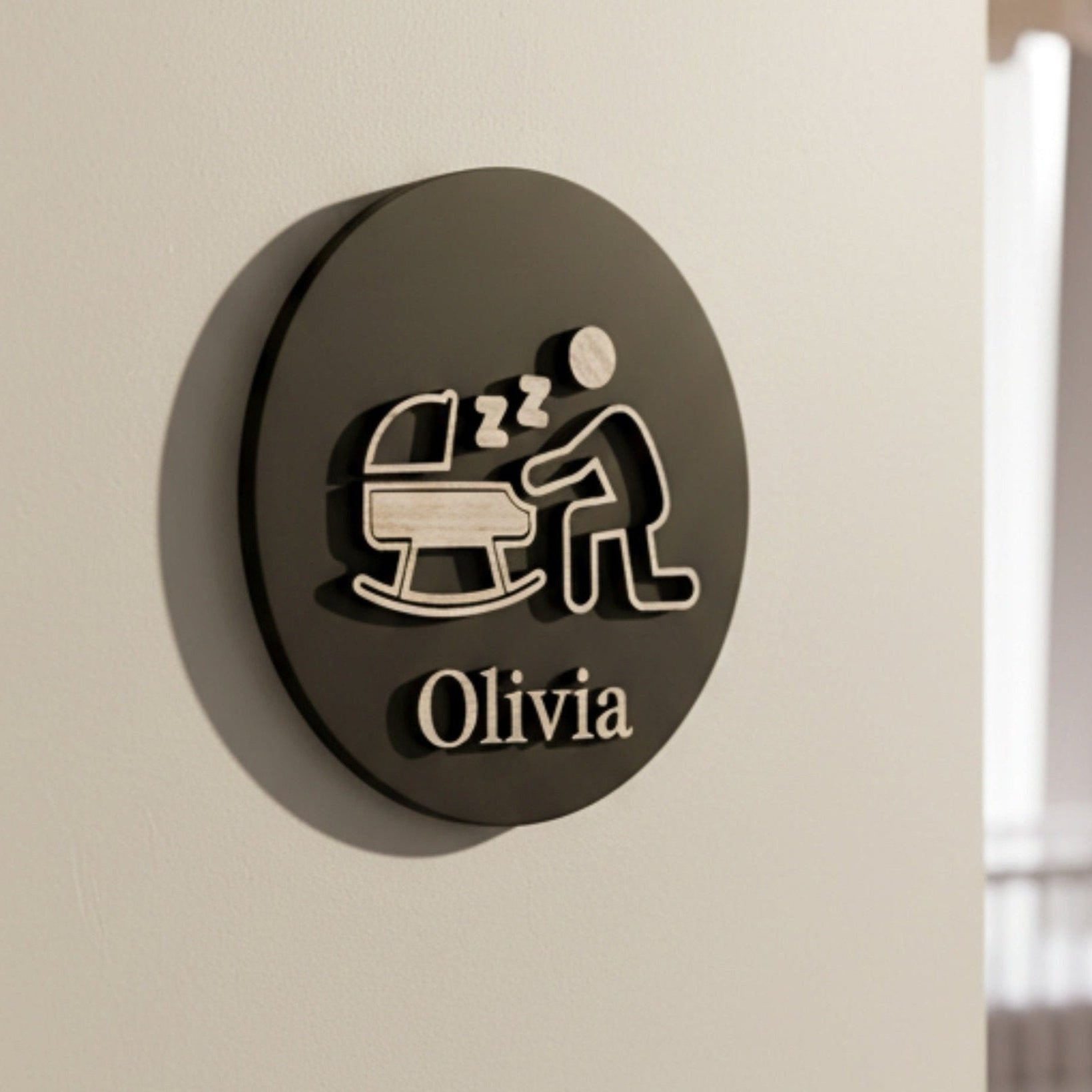 Baby's Room Rocking Cot Door Plaque – Available in Two Sizes - Mac and Lilly