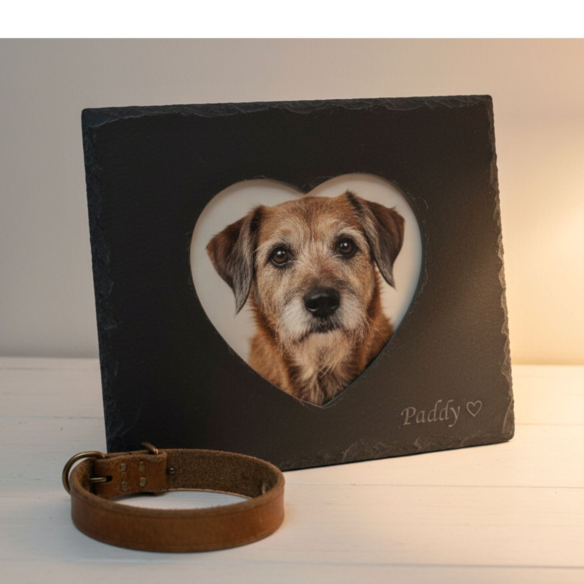 Personalised Pet Memorial Slate Photo Frame ♡ - Mac and Lilly