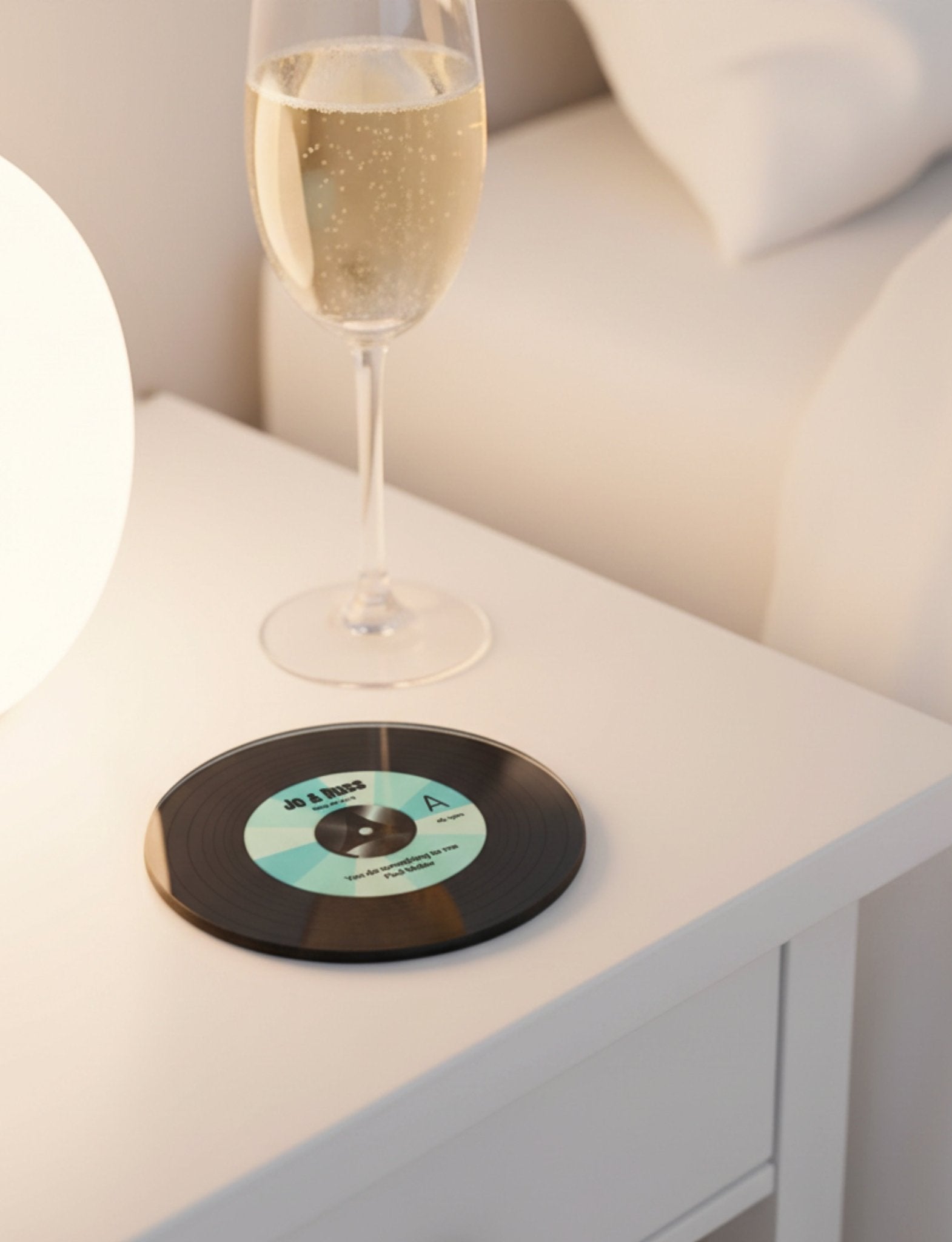 Personalised Vinyl Record Glass Coaster - Mac and Lilly