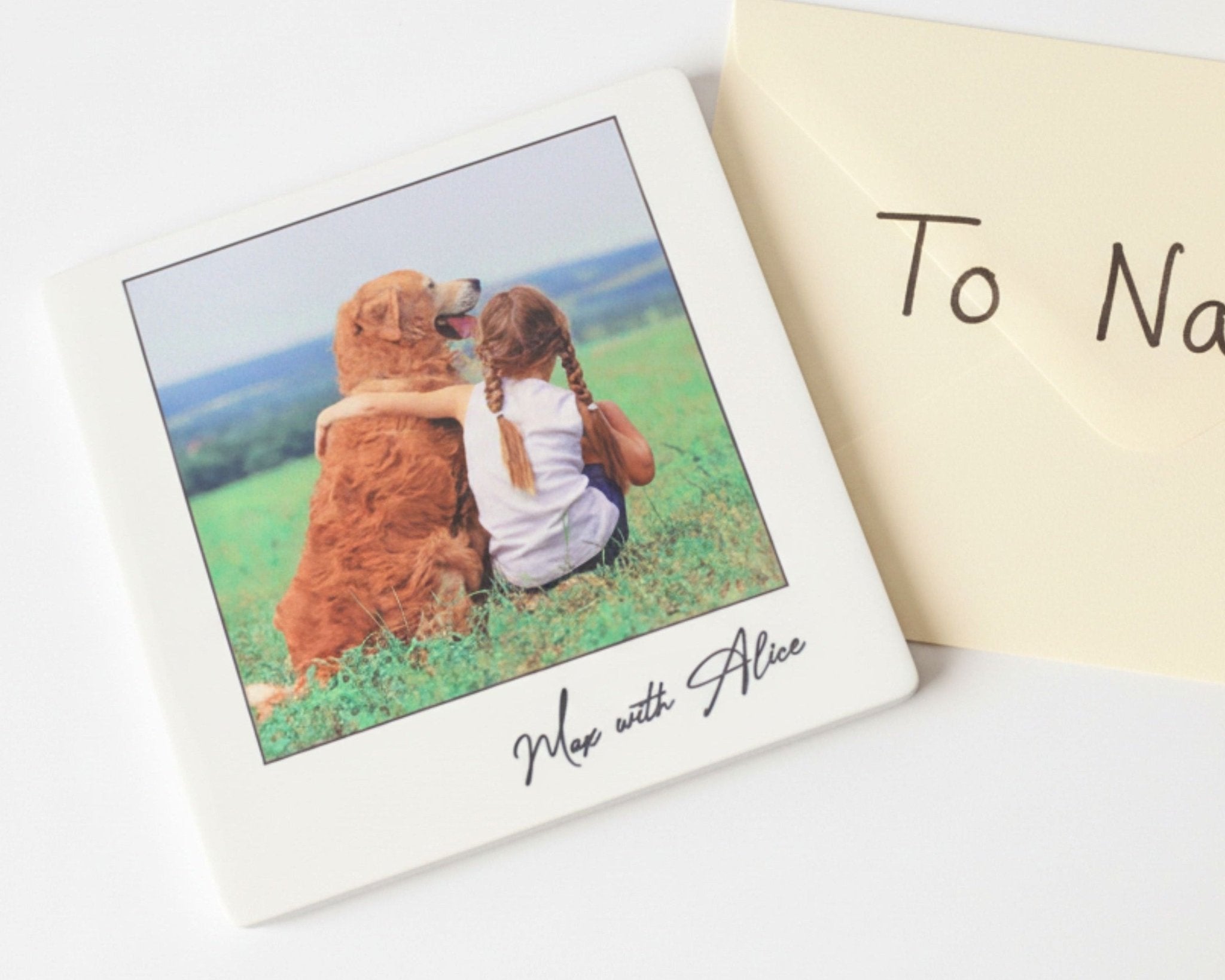 Personalised Pet Memorial Photo Coaster ♡ - Mac and Lilly