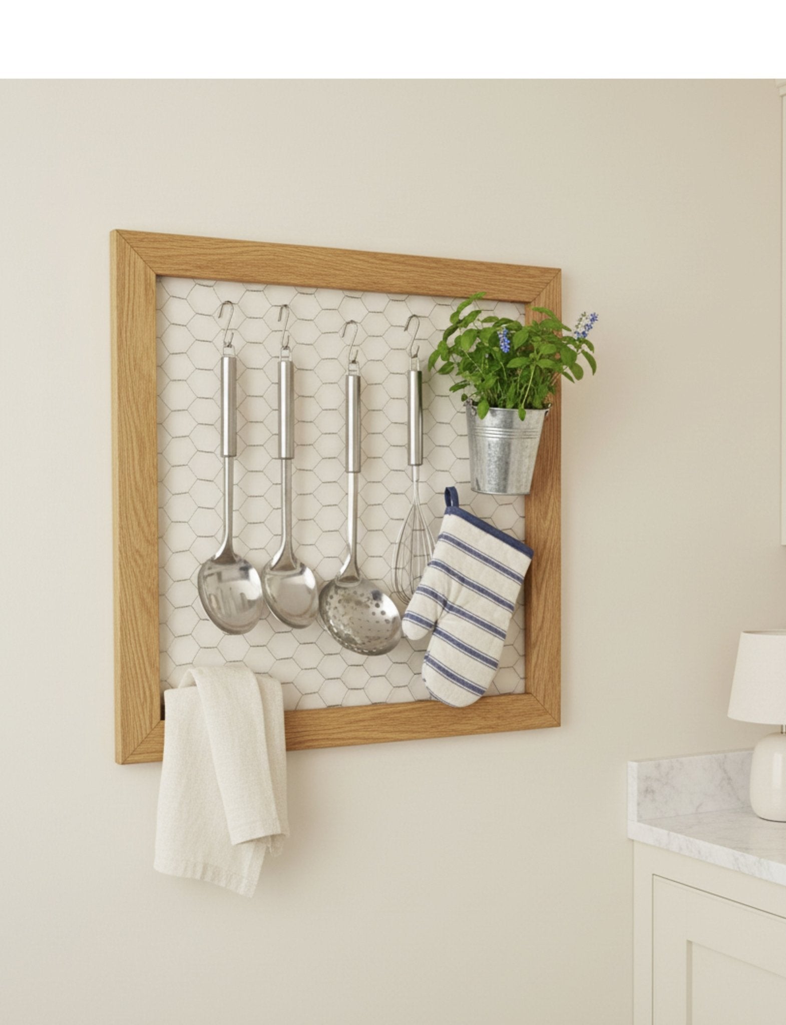 Wall Mounted Kitchen Utensil Organiser - Elegant Kitchen Storage - Mac and Lilly