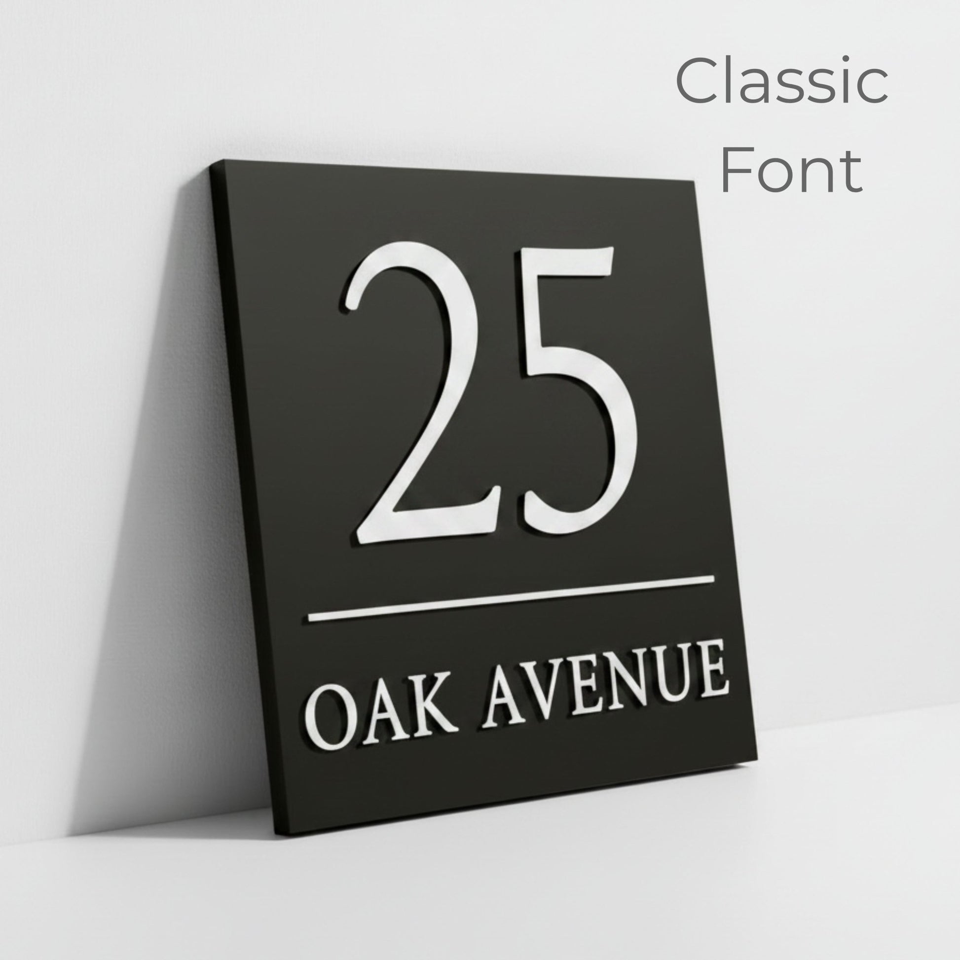 Square Raised Letter House Sign with Dividing Line | Mac & Lilly UK - Mac and Lilly
