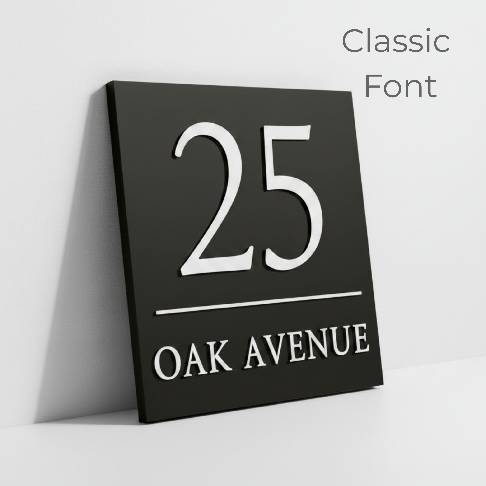 Square Raised Letter House Sign with Dividing Line | Mac & Lilly UK - Mac and Lilly