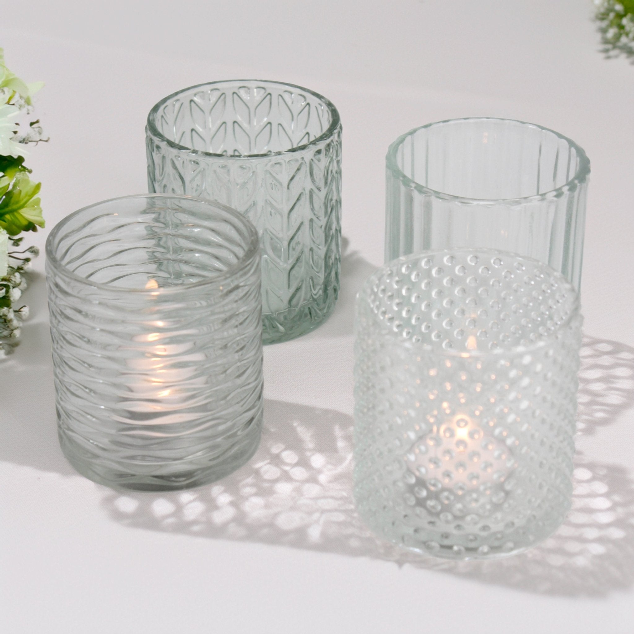 Glass Tea light Holder, Set of 4 - Mac and Lilly