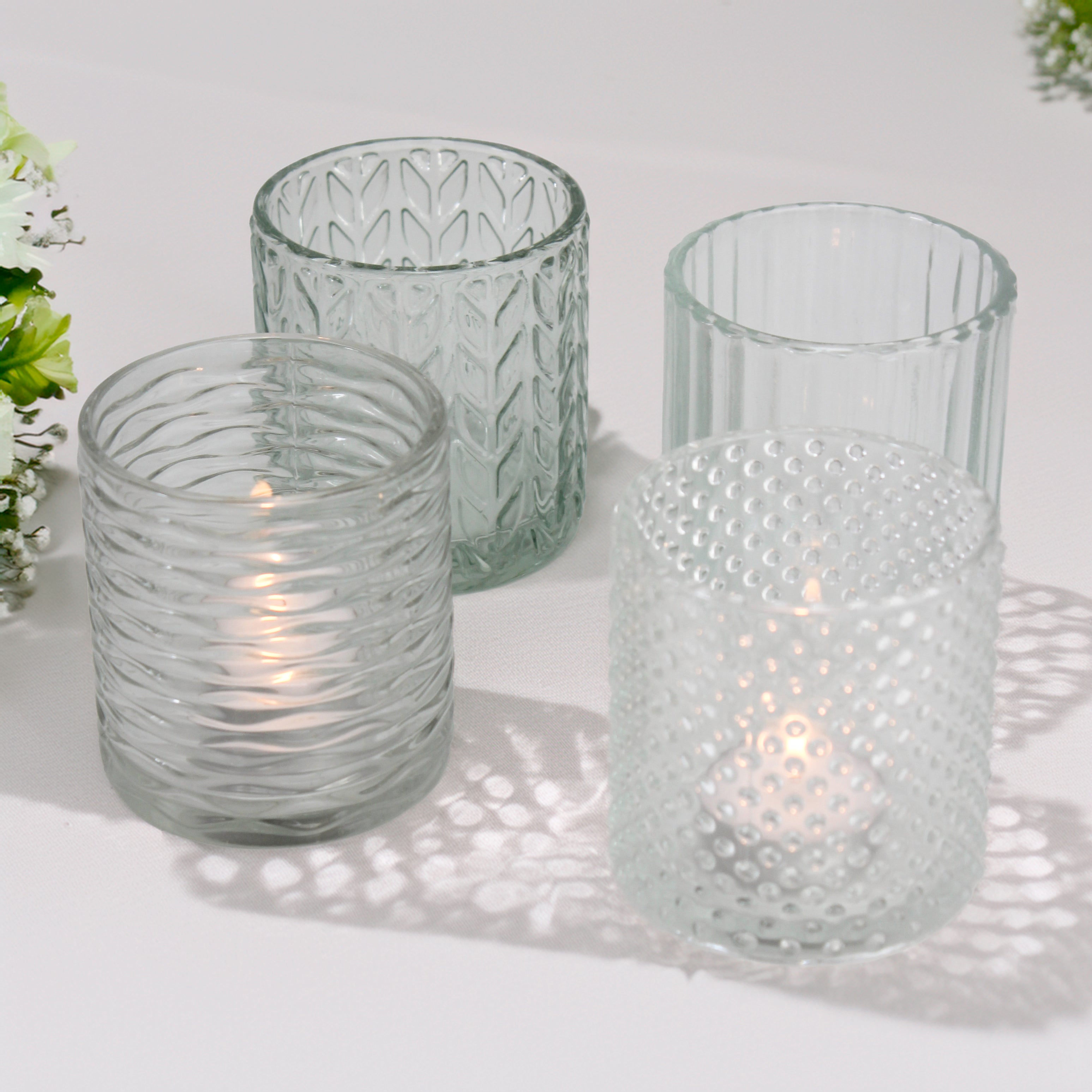 Glass Tea light Holder, Set of 4
