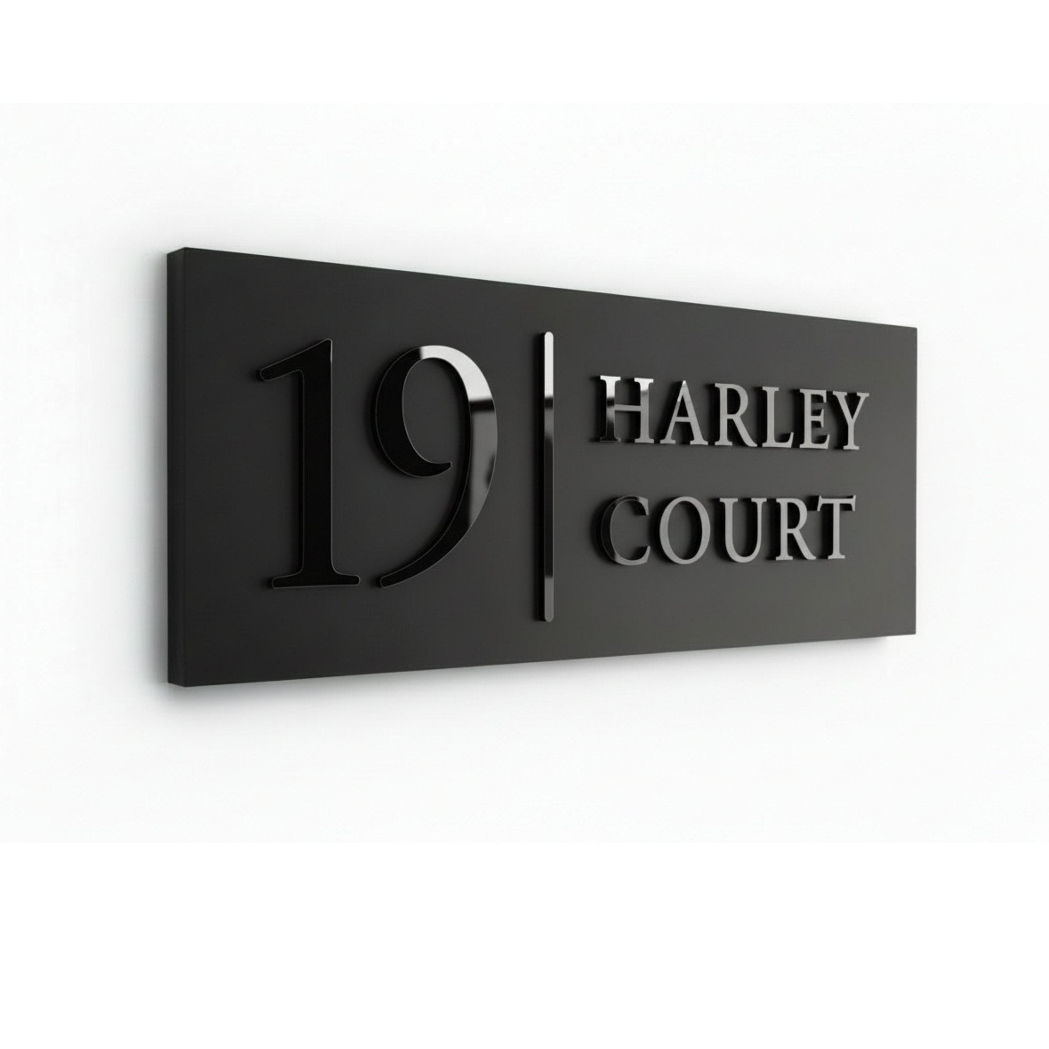 Personalised House Sign UK | Modern Door Number Sign | Outdoor Address Plaque | Raised Lettering - Mac and Lilly