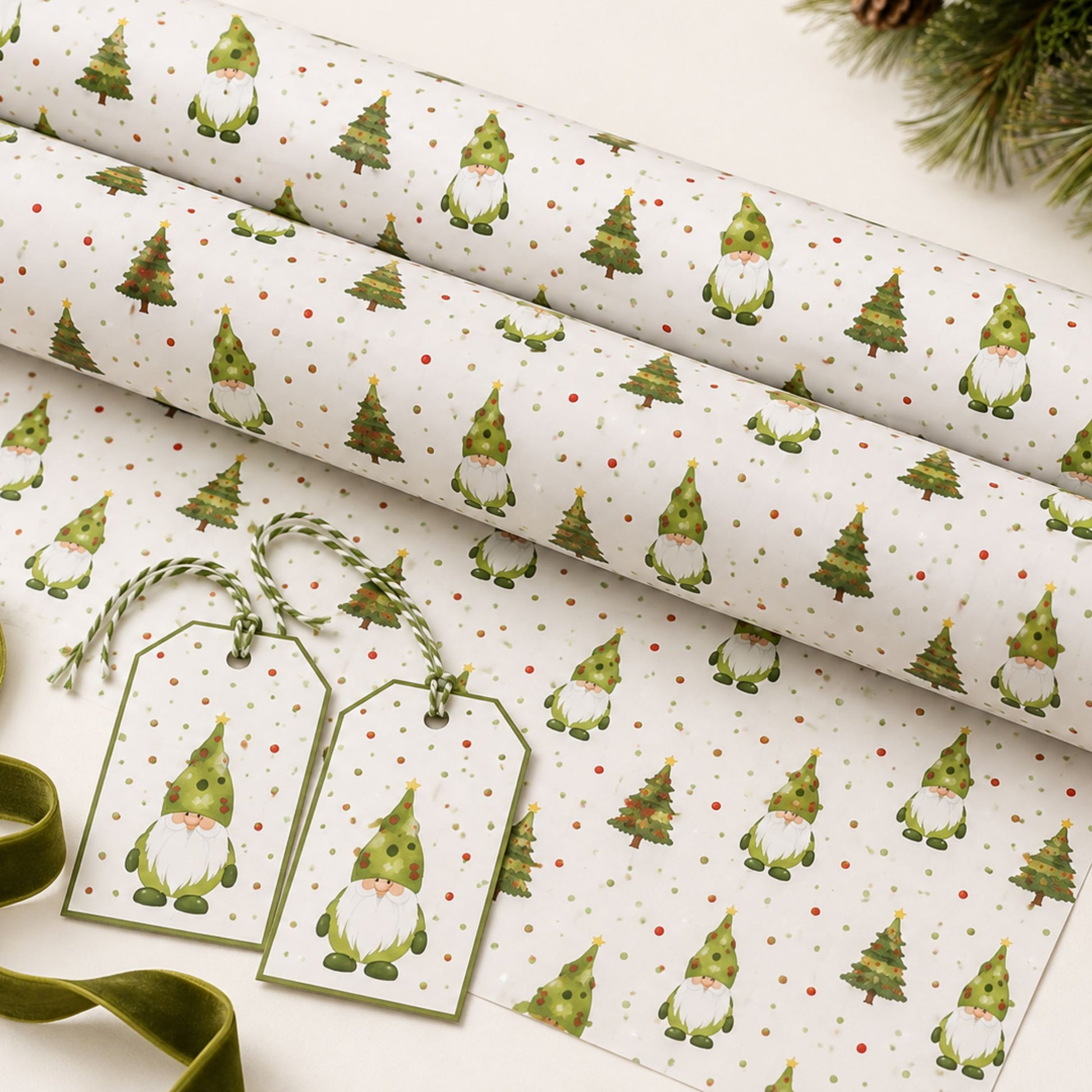 Gonk Christmas Gift Wrapping Paper - Mac and Lilly