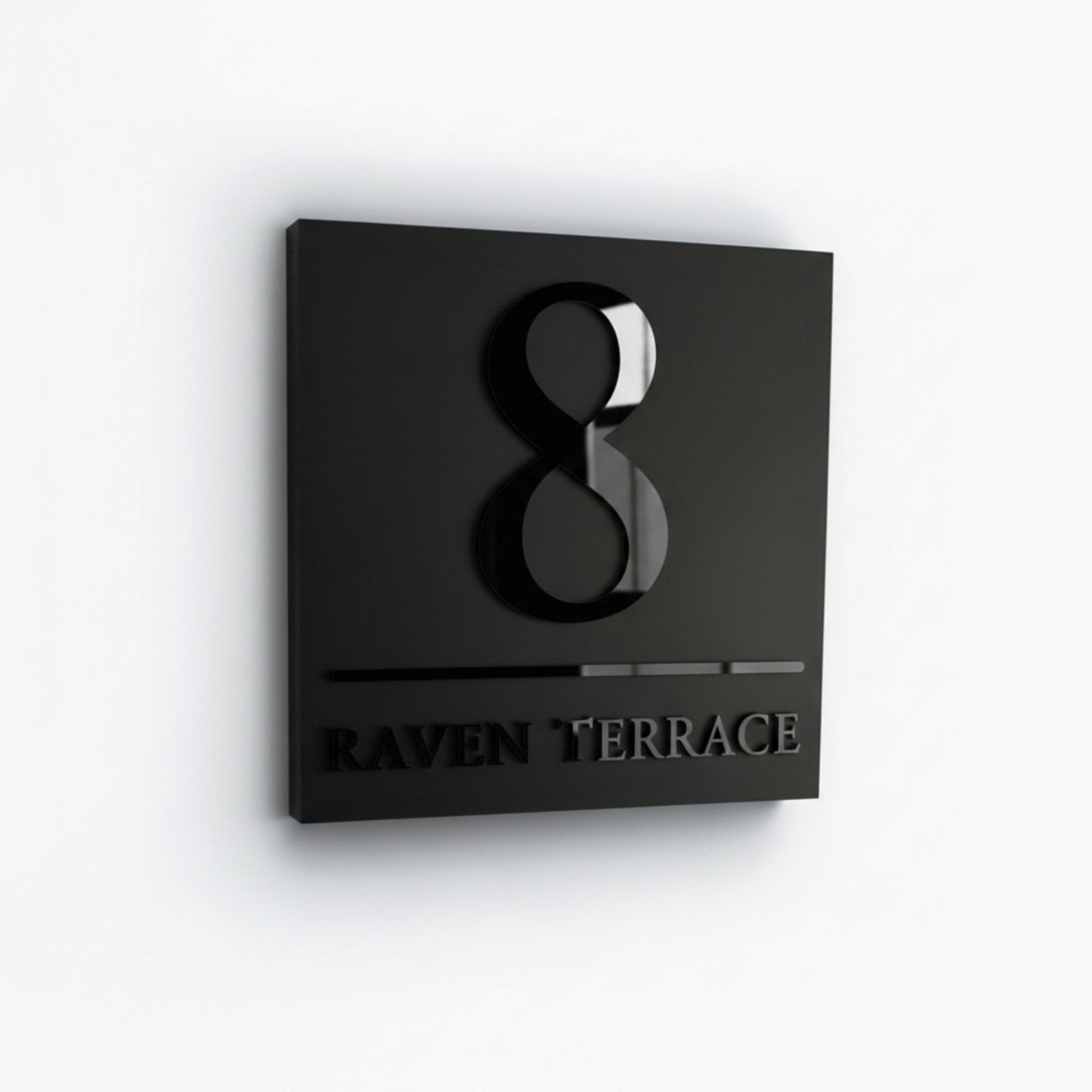 Square Raised Letter House Sign with Dividing Line | Mac & Lilly UK - Mac and Lilly