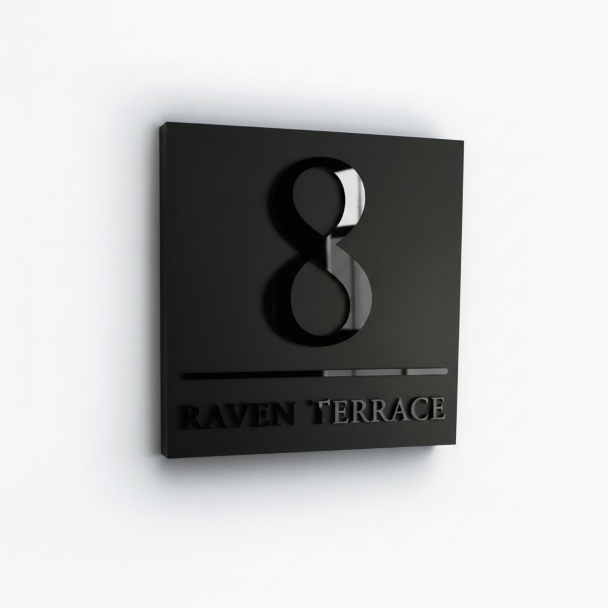 Square Raised Letter House Sign with Dividing Line | Mac & Lilly UK - Mac and Lilly