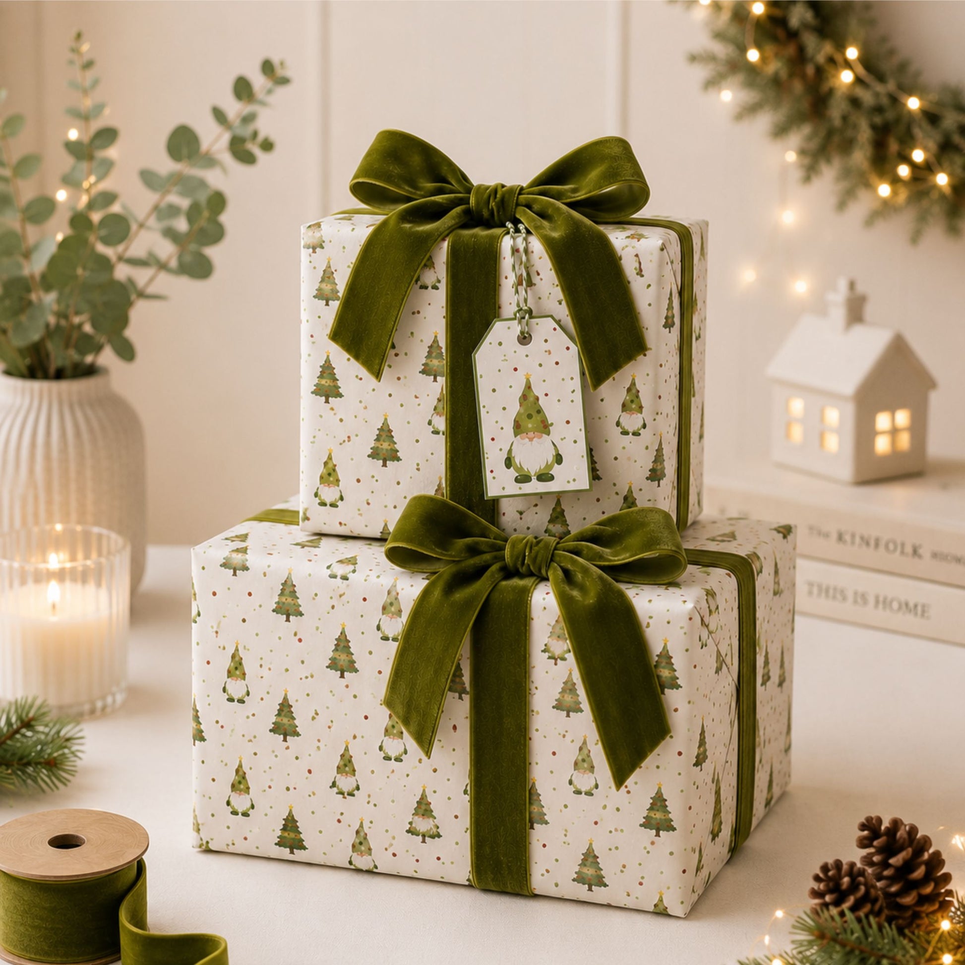 Gonk Christmas Gift Wrapping Paper - Mac and Lilly