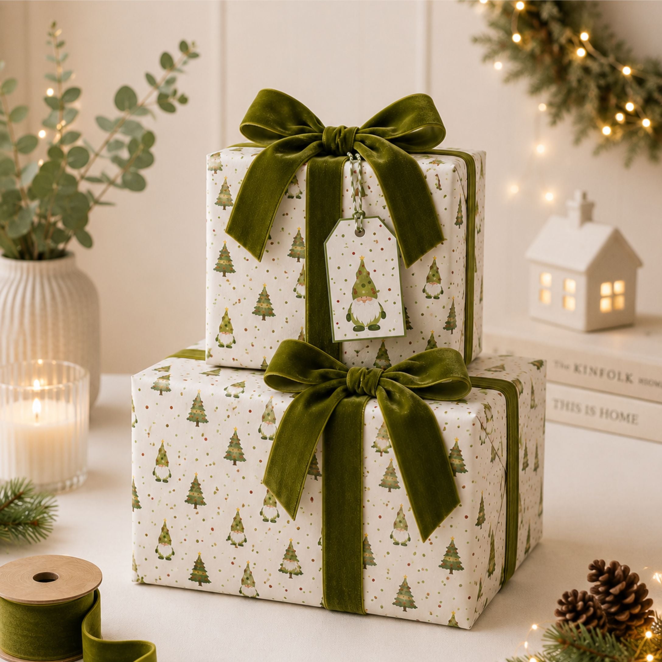 Gonk Christmas Gift Wrapping Paper - Mac and Lilly