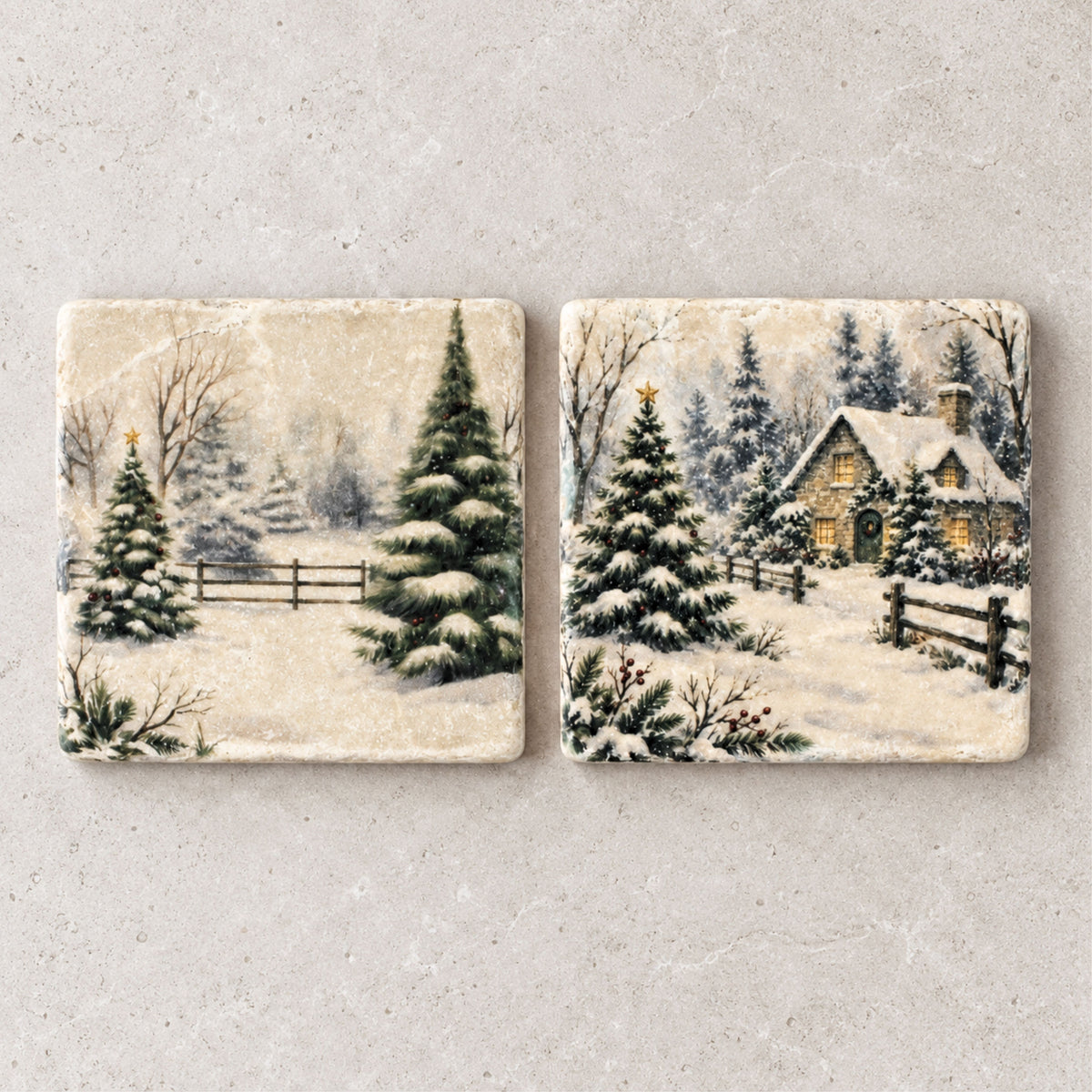 Christmas Marble Coasters | Mix & Match Winter Designs