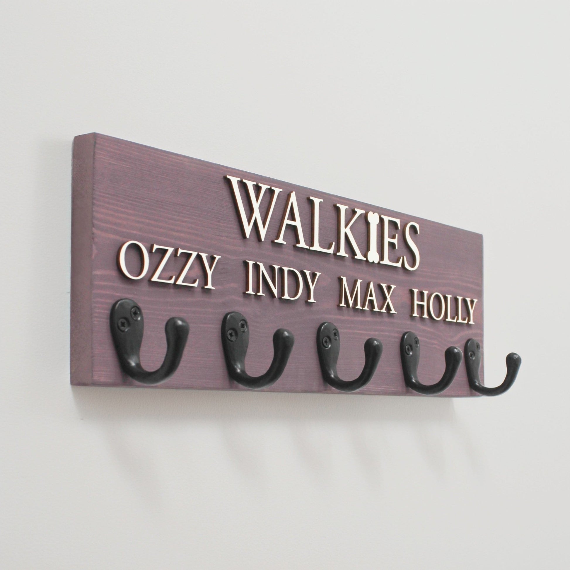 Personalised 'WALKIE'S' Dog Lead Hook - Mac and Lilly