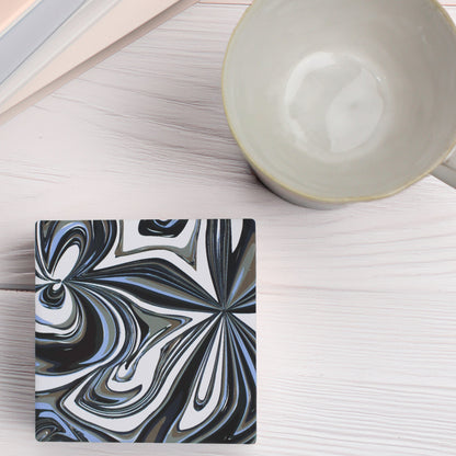 Moody Purple & Black Swirl Ceramic Coaster